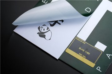 逆向磨砂，雙層雙面印刷厚紙卡